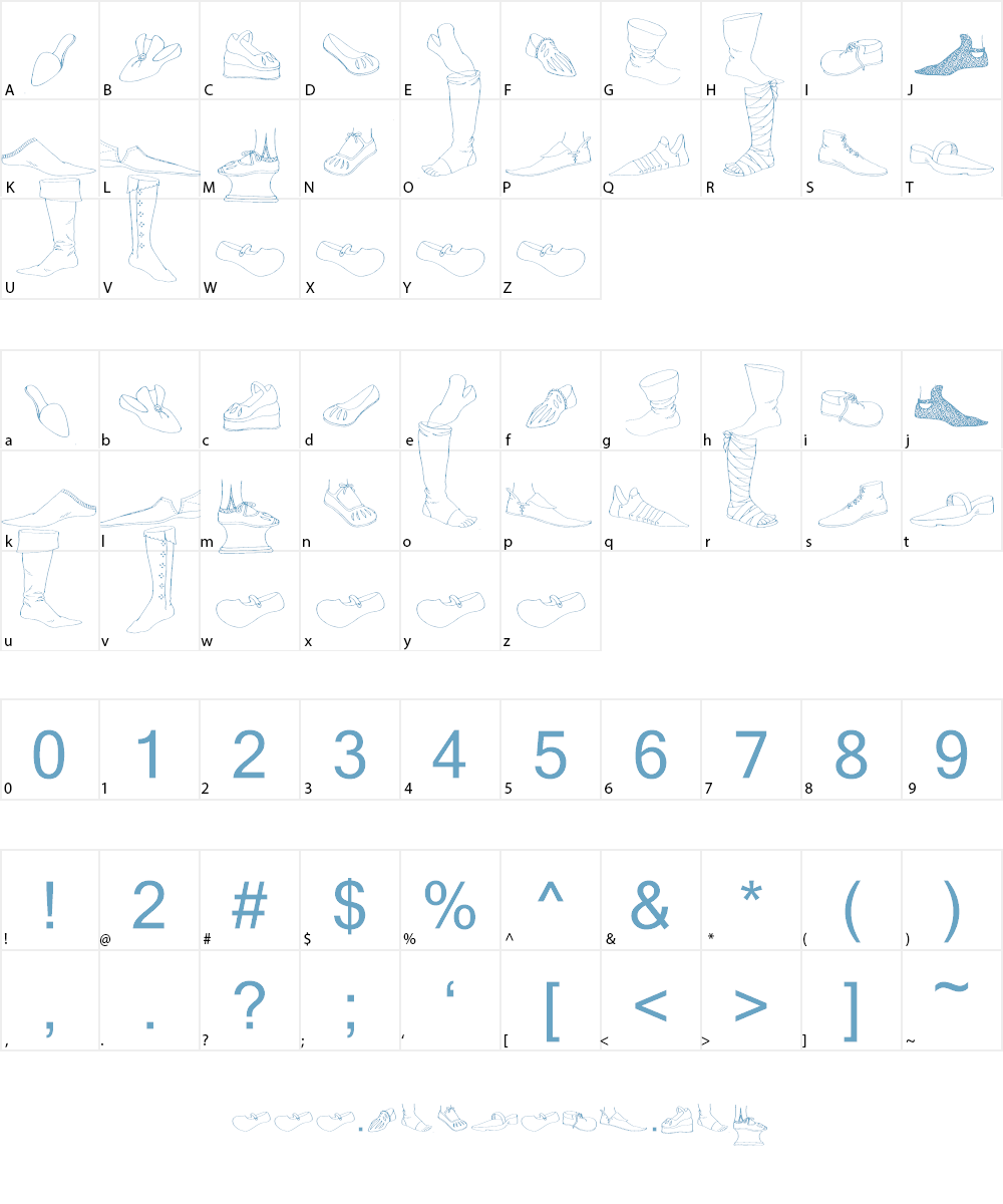 Renaissance Shoes Font Character